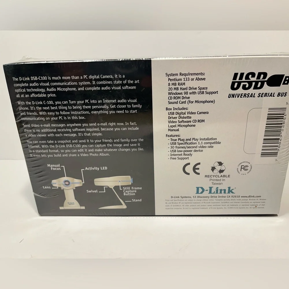D-Link DSB-C100 WebCam USB Digital Video Camera NEW Sealed